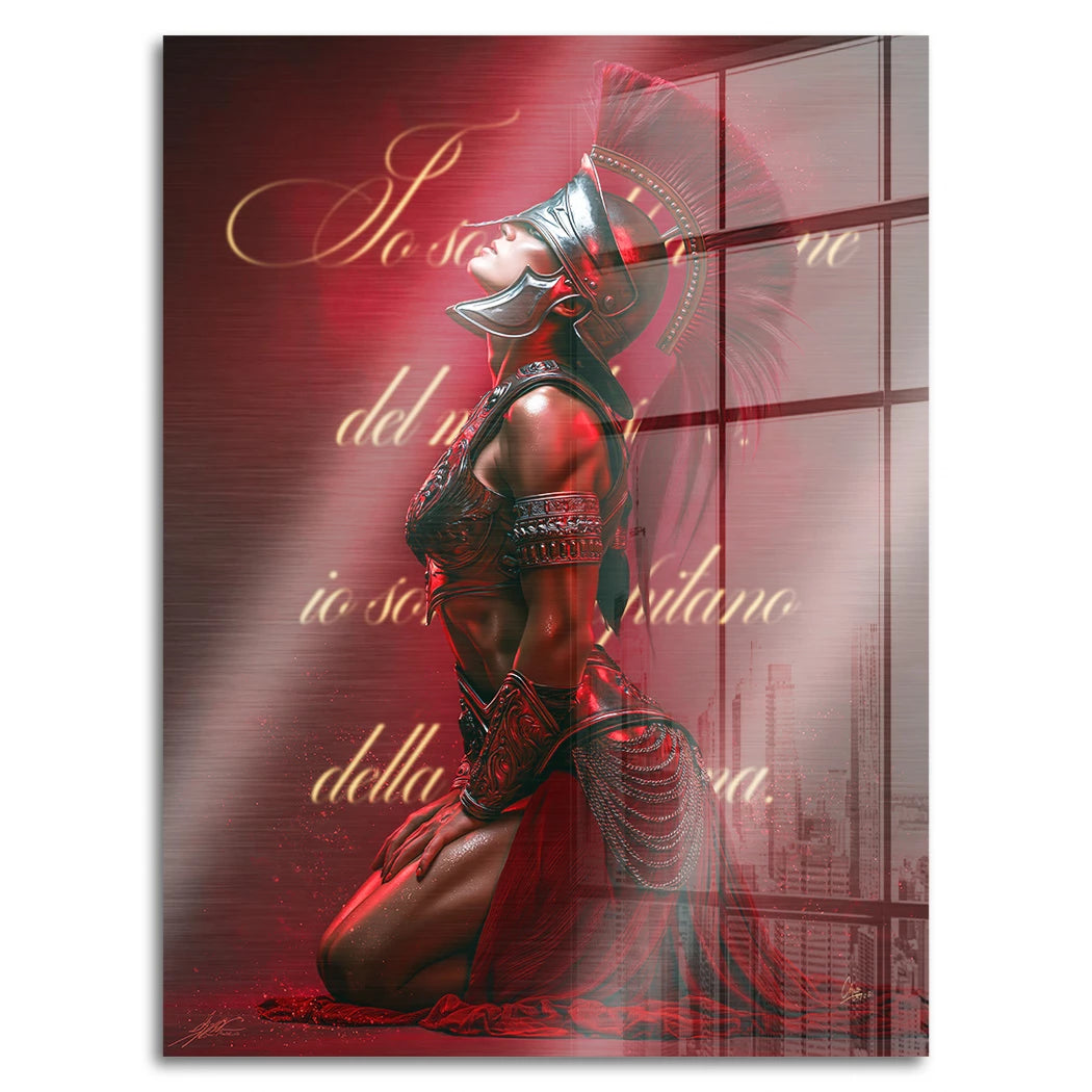 Rote Legionärin Aluminiumbild gebürstet