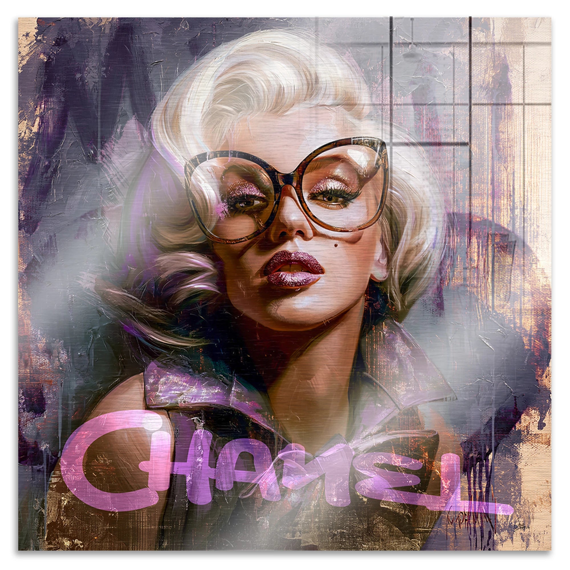Monroe Chanel Chic Aluminiumbild gebürstet
