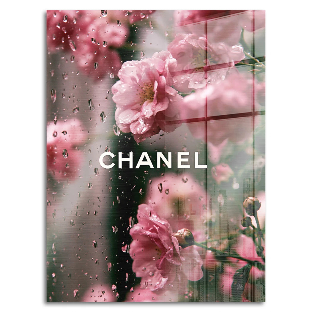 Chanel Blütenregen Aluminiumbild gebürstet