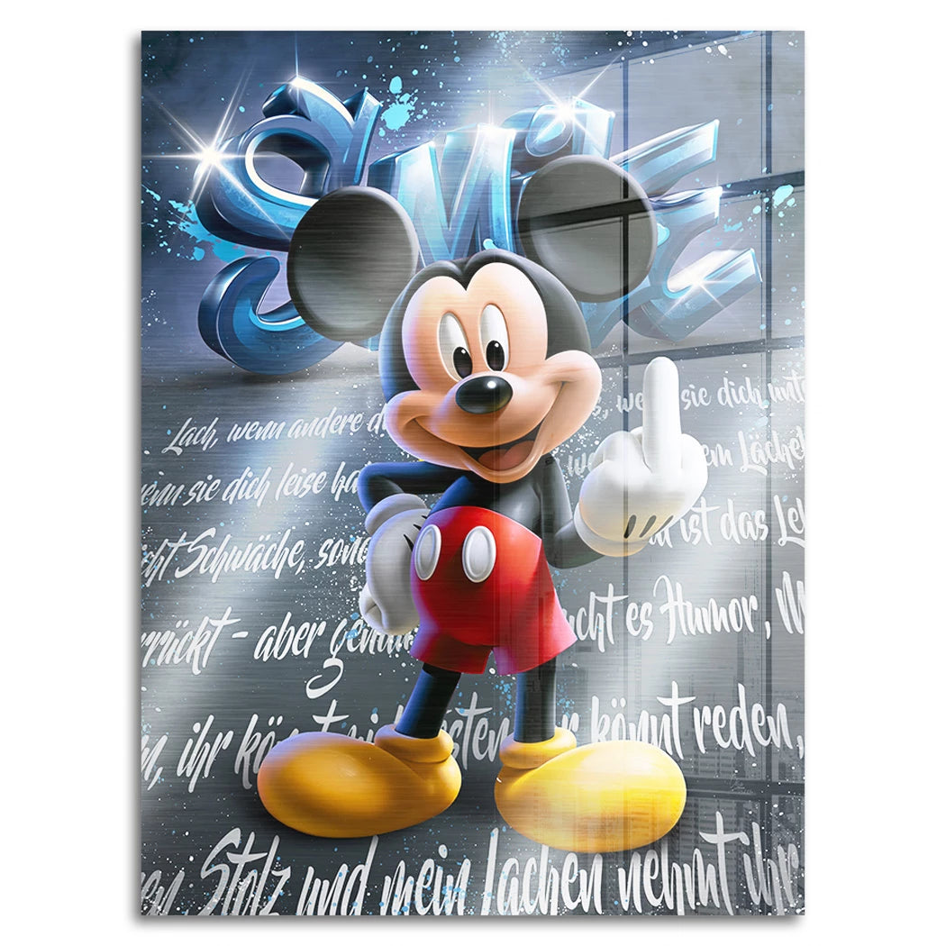 Micky Lacht Aluminiumbild gebürstet
