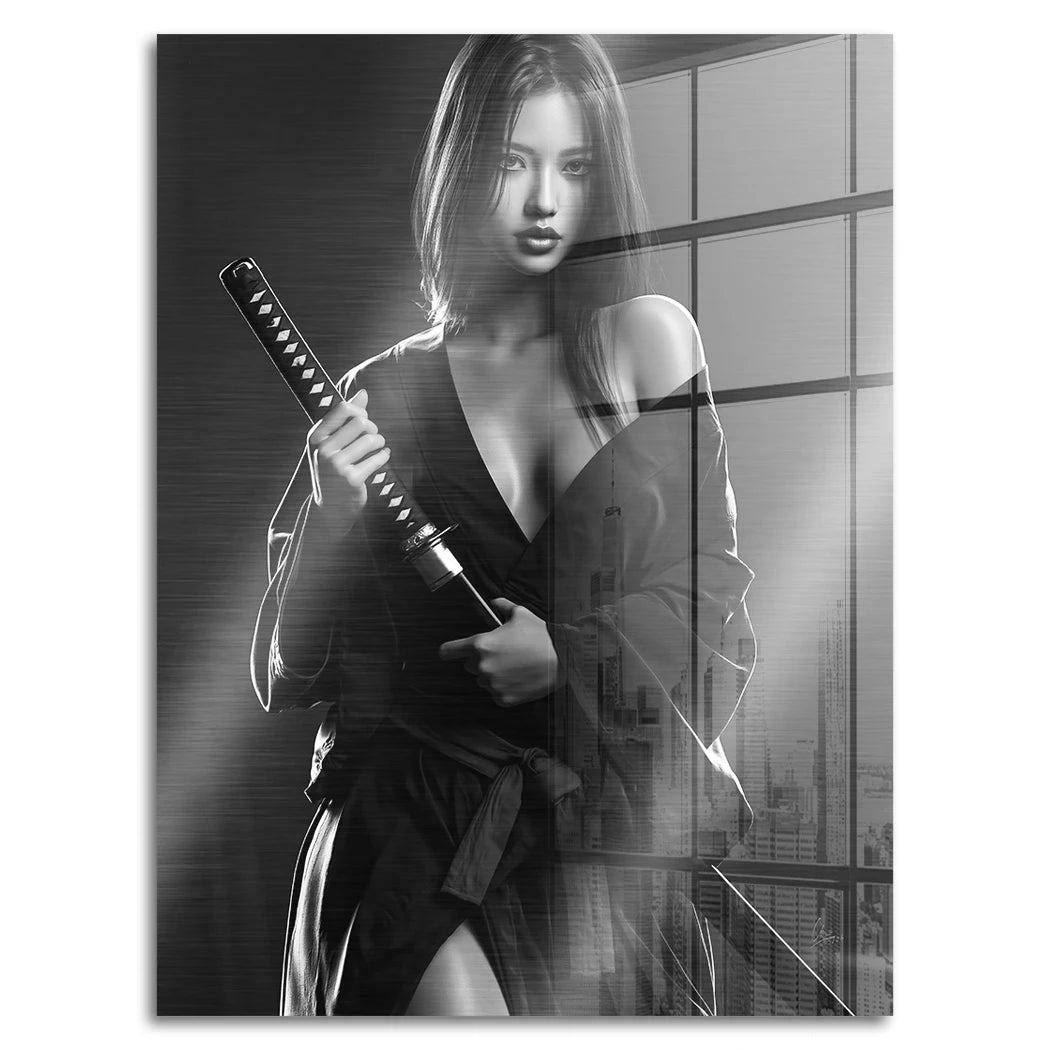 Katana Goddess Aluminiumbild gebürstet