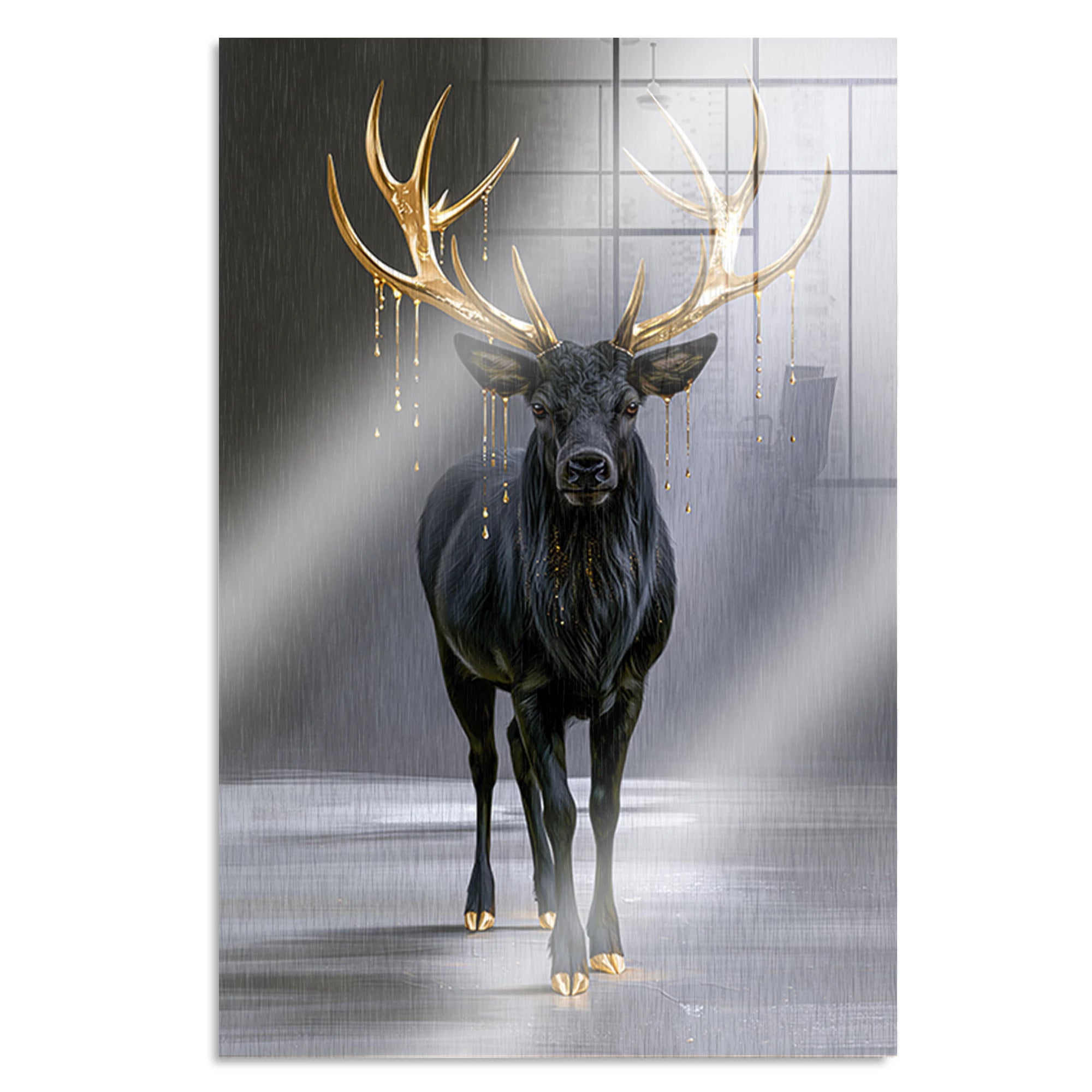 Hirsch Royal Aluminiumbild gebürstet