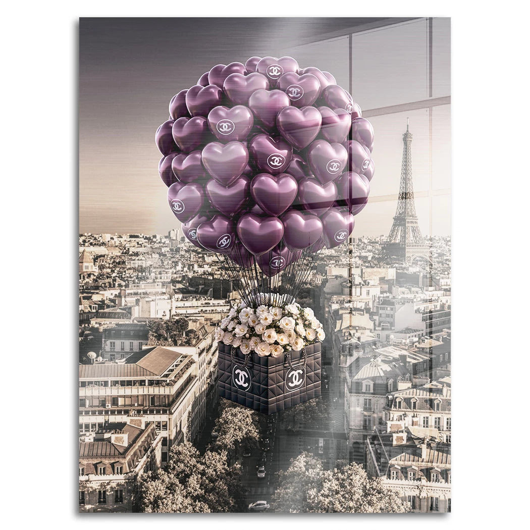 Chanel Ballons Aluminiumbild gebürstet