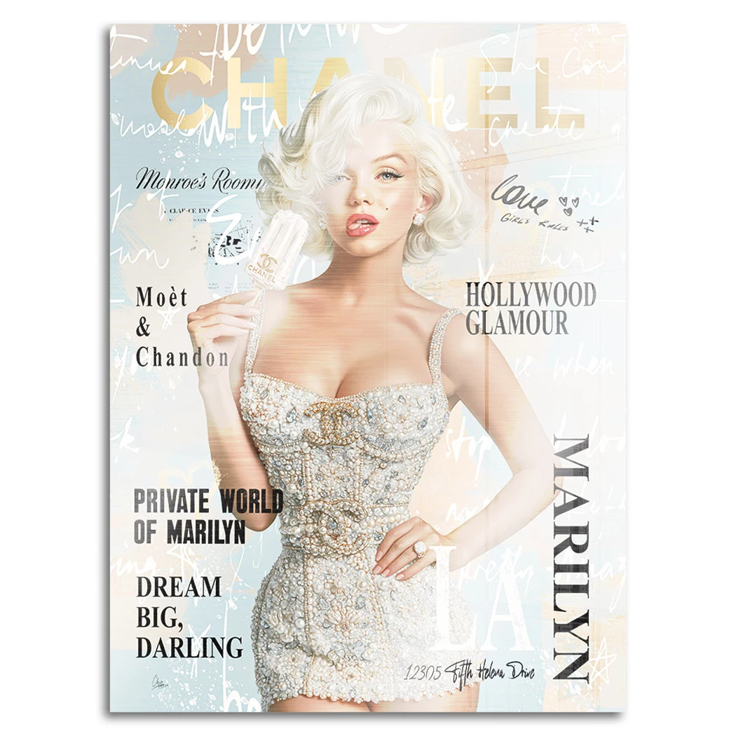 Marilyn Eis Glamour Aluminiumbild gebürstet