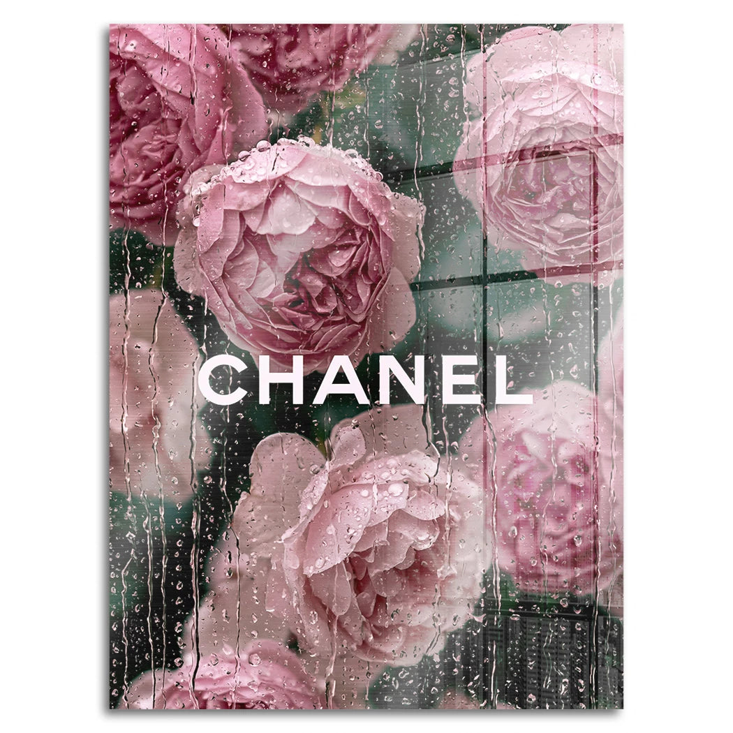 Chanel Rosenregen Aluminiumbild gebürstet