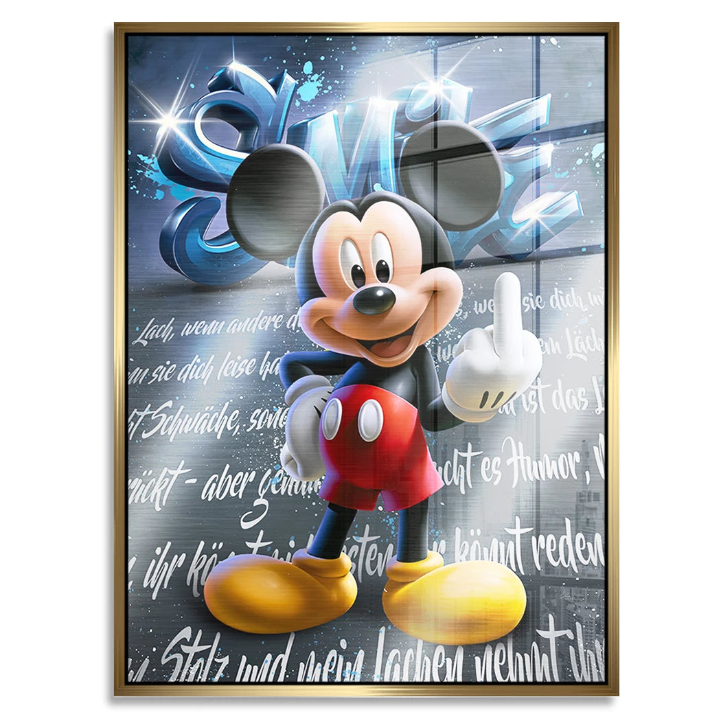 Micky Lacht Aluminiumbild gebürstet