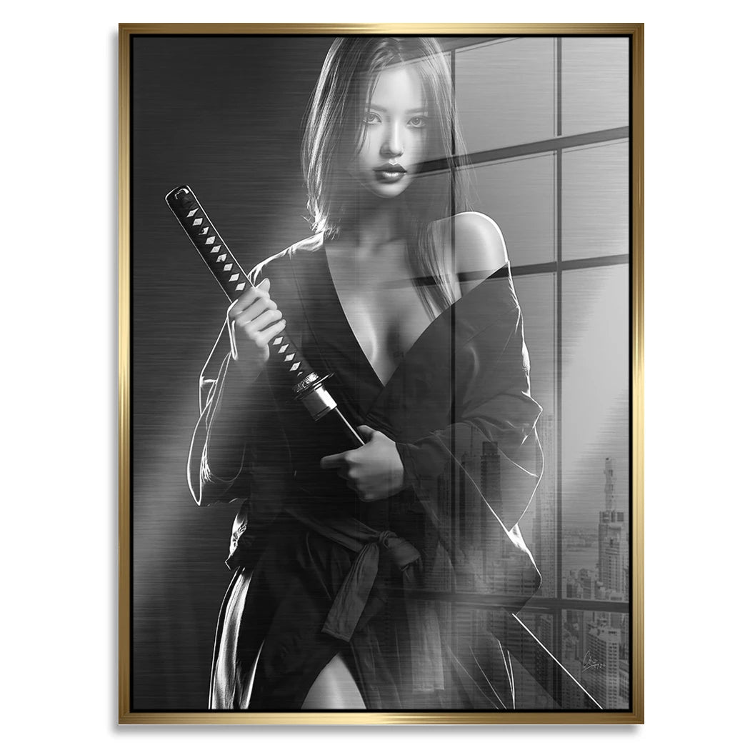 Katana Goddess Aluminiumbild gebürstet