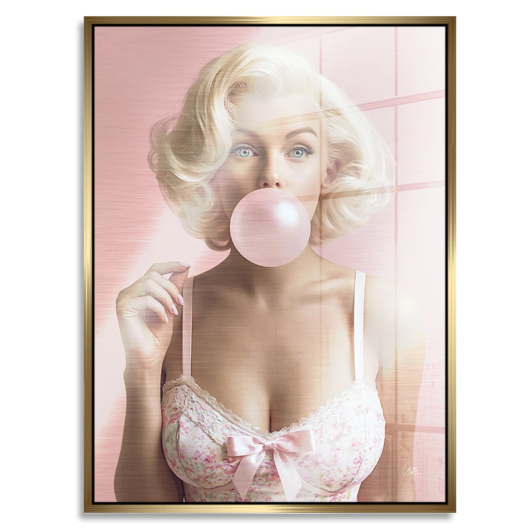 Marilyn Bubblegum Aluminiumbild gebürstet