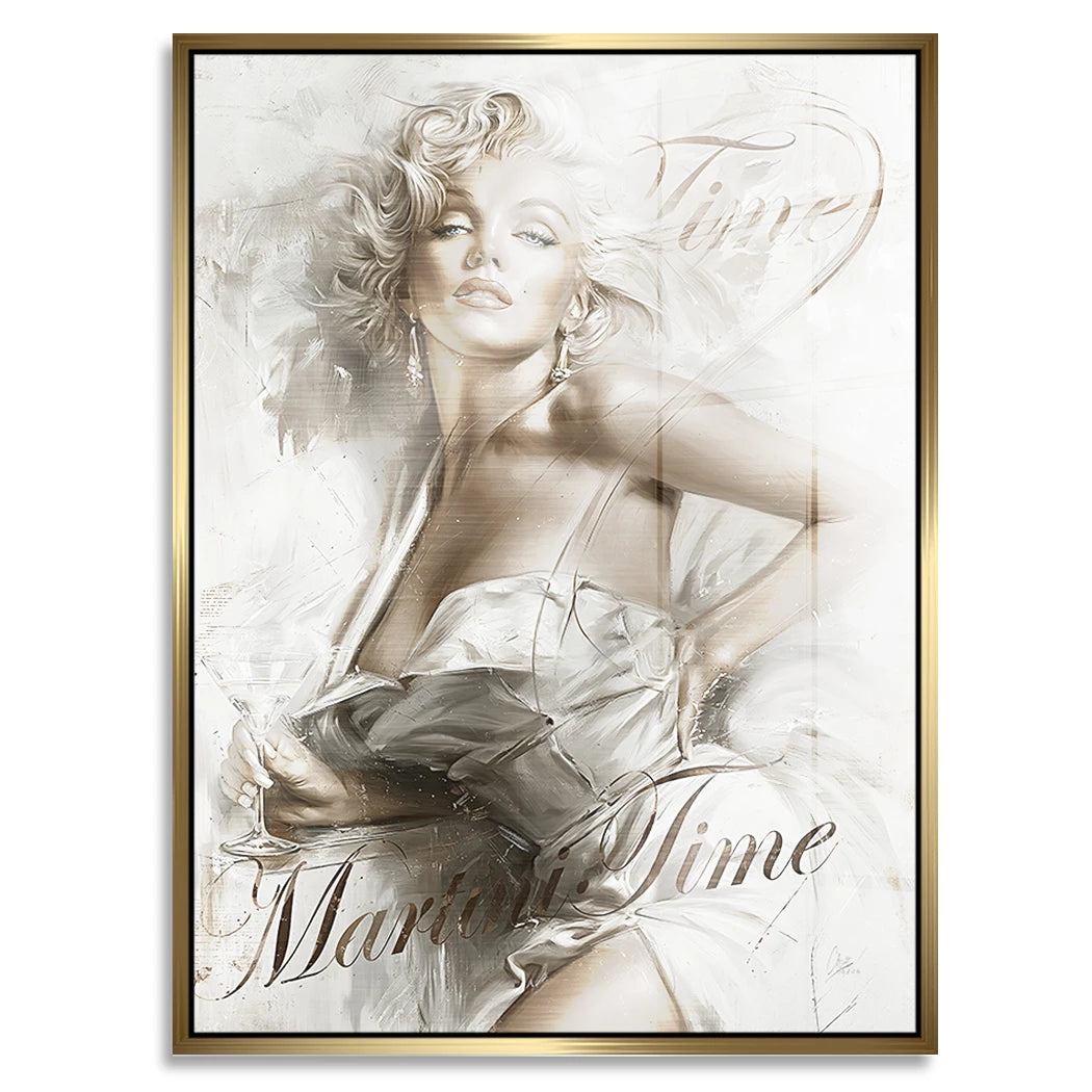 Marilyn Monroe Martini Time Aluminiumbild gebürstet