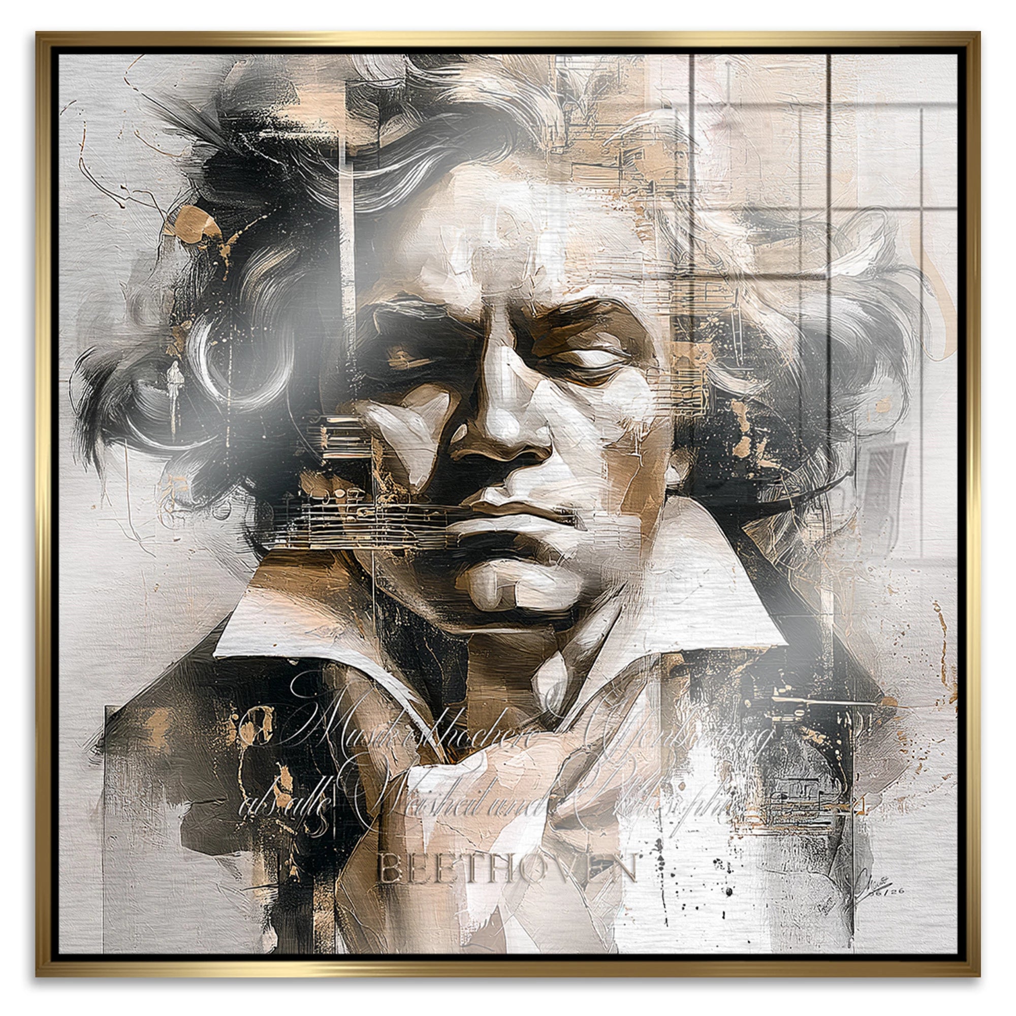 Beethoven Opus Aluminiumbild gebürstet