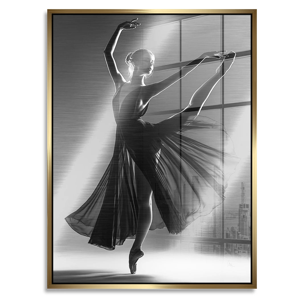 Ballerina Schattenpoesie Aluminiumbild gebürstet