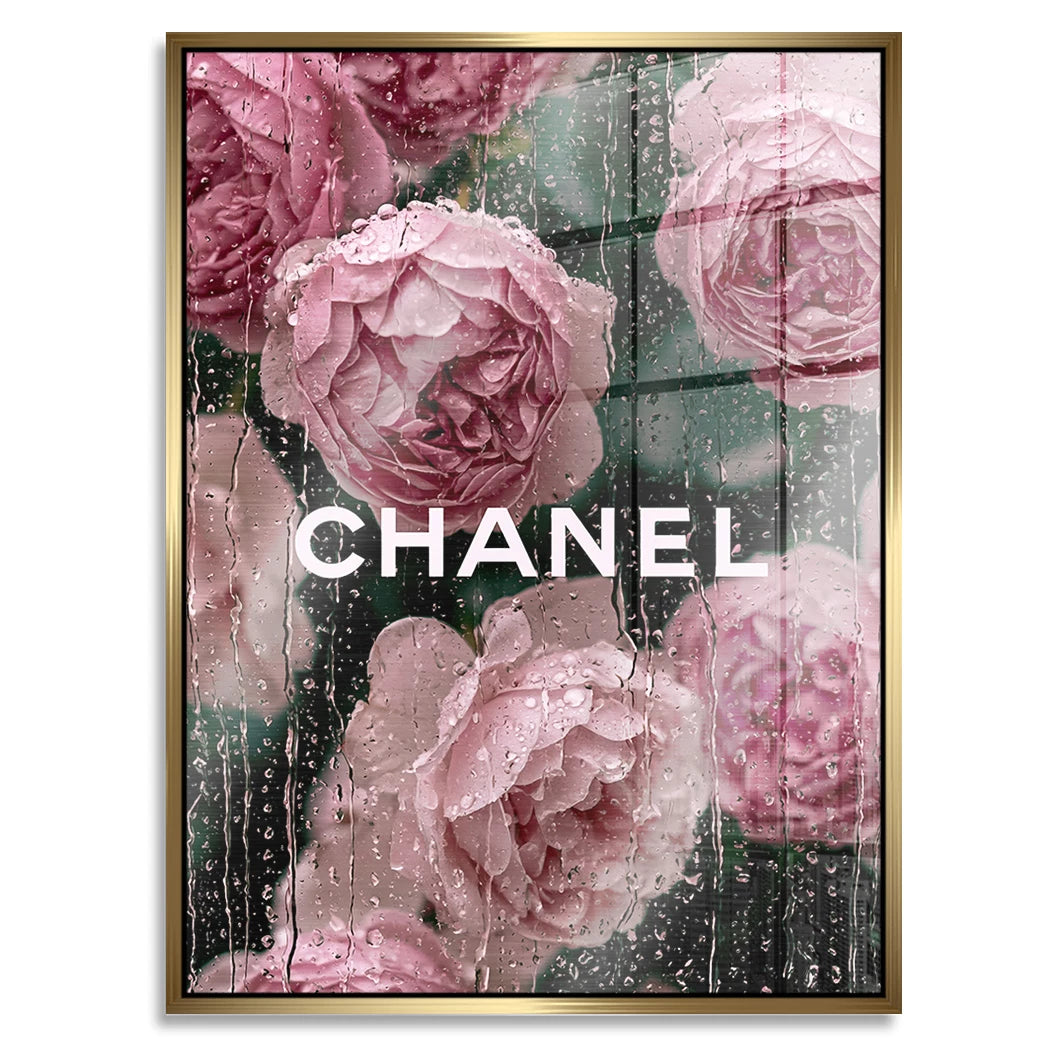 Chanel Rosenregen Aluminiumbild gebürstet