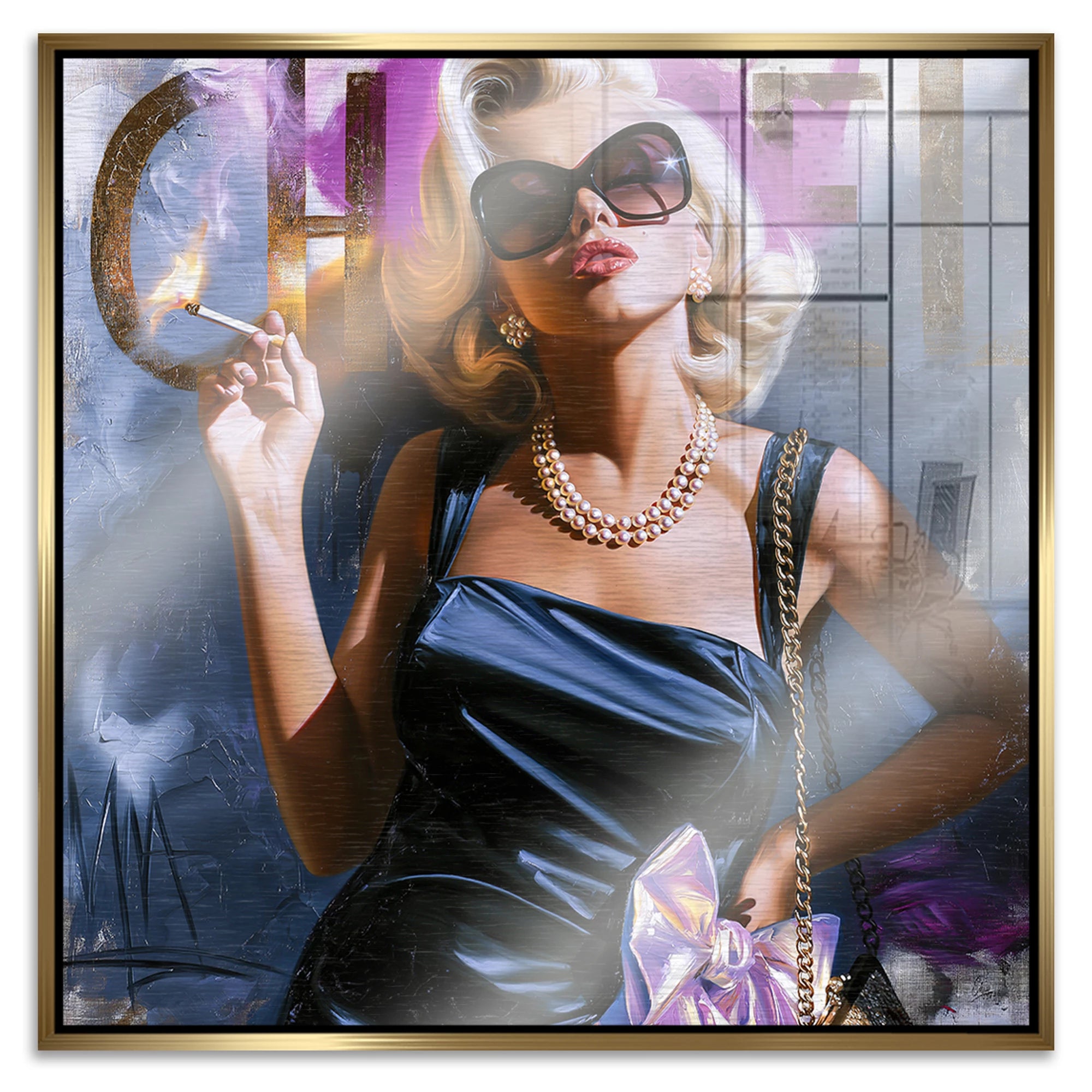 Marilyn Monroe Smoke Aluminiumbild gebürstet