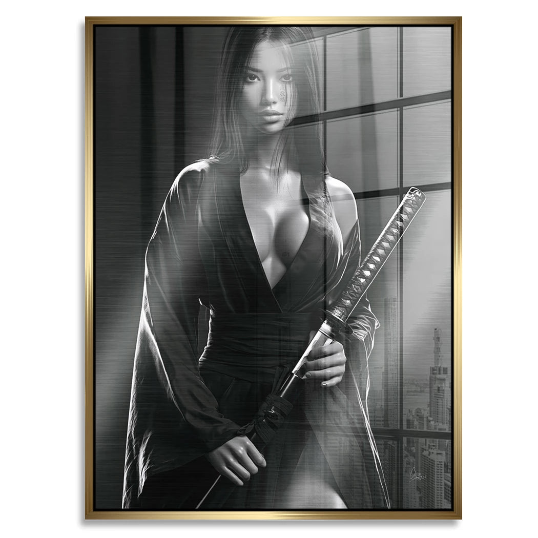 Samurai Lady Aluminiumbild gebürstet