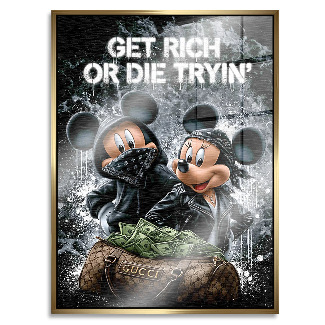 Micky Minnie Hustle Aluminiumbild gebürstet