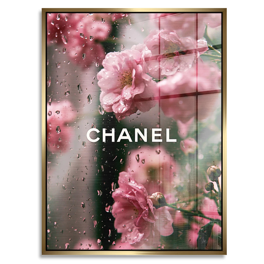 Chanel Blütenregen Aluminiumbild gebürstet