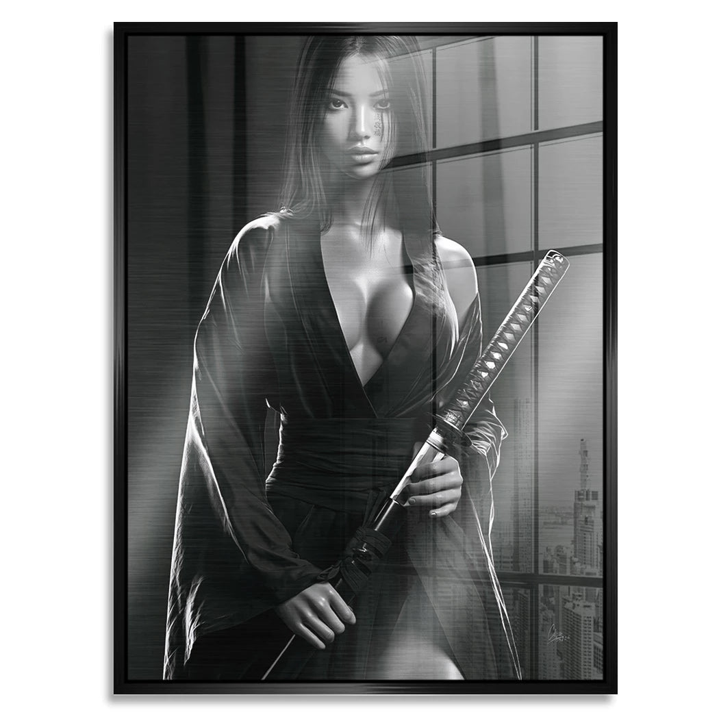 Samurai Lady Aluminiumbild gebürstet