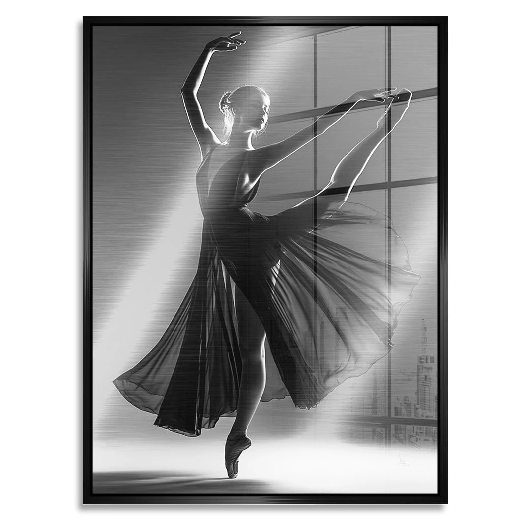 Ballerina Schattenpoesie Aluminiumbild gebürstet