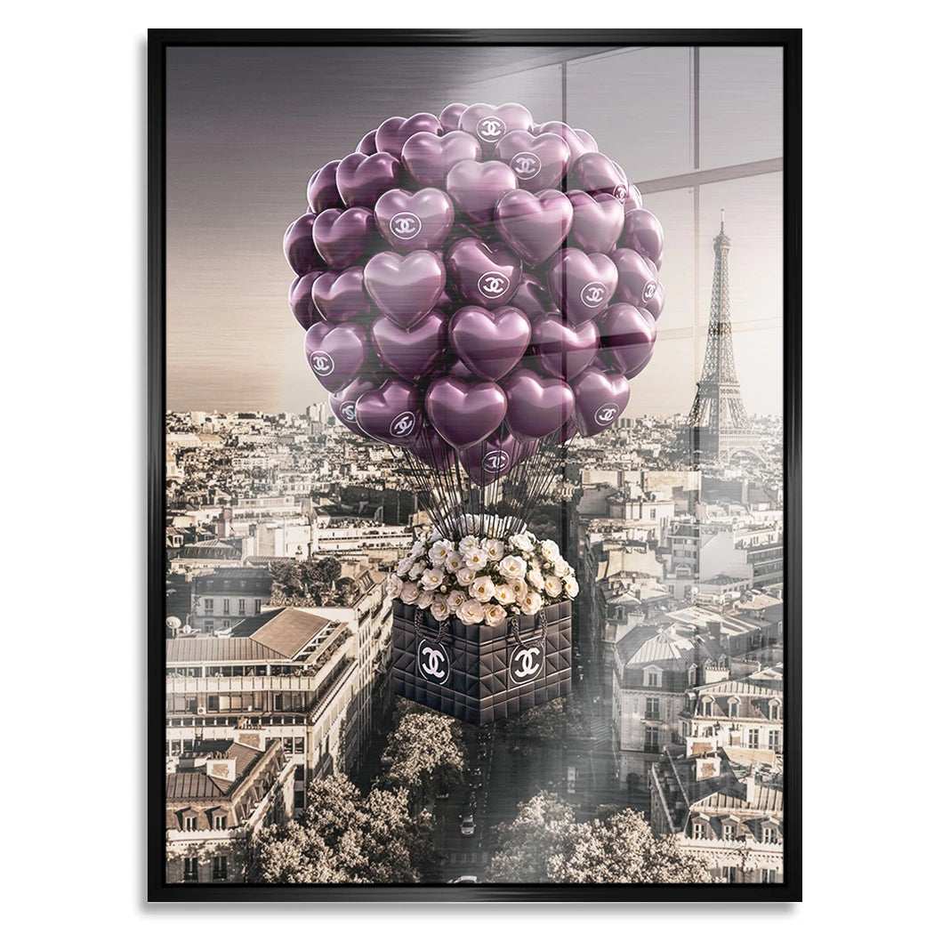 Chanel Ballons Aluminiumbild gebürstet
