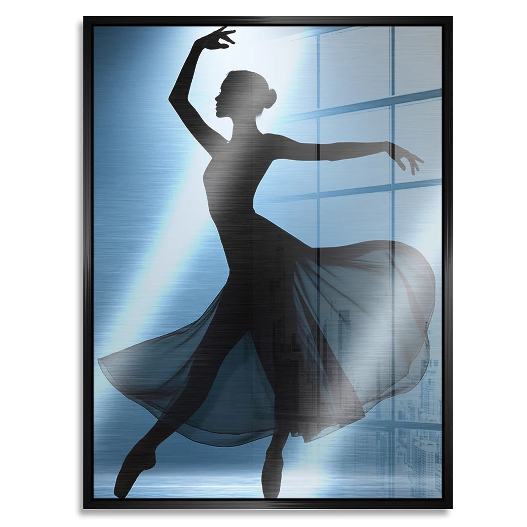 Ballerina Lichttanz Aluminiumbild gebürstet