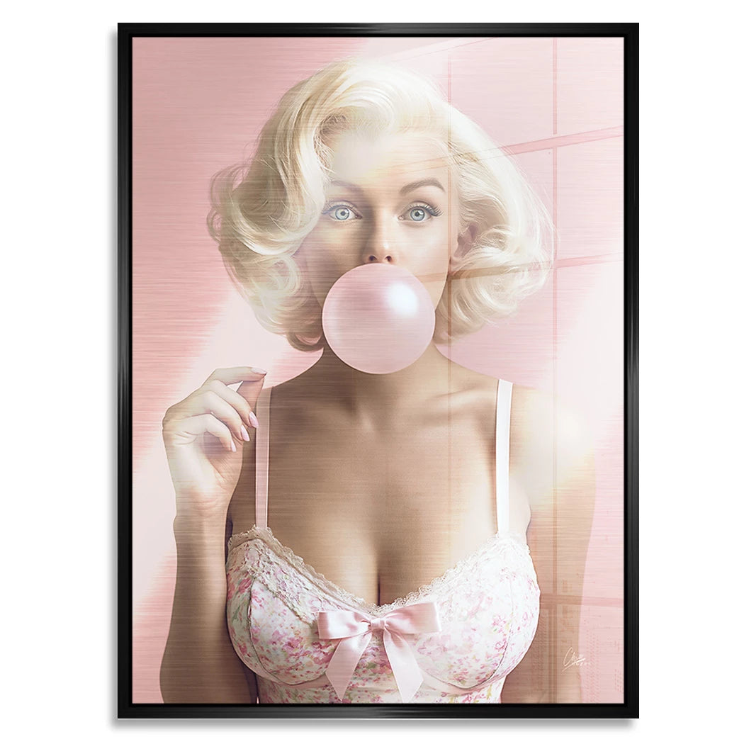 Marilyn Bubblegum Aluminiumbild gebürstet