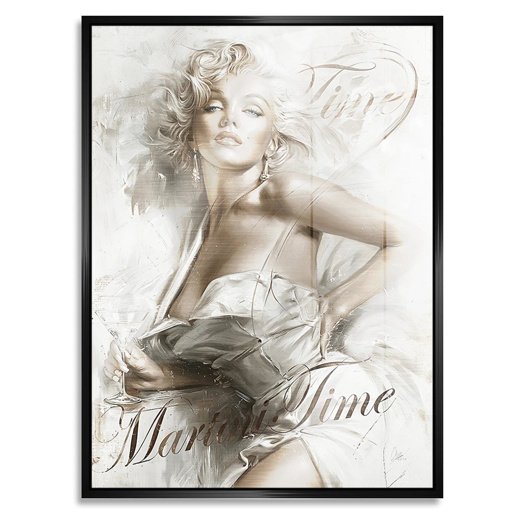 Marilyn Monroe Martini Time Aluminiumbild gebürstet