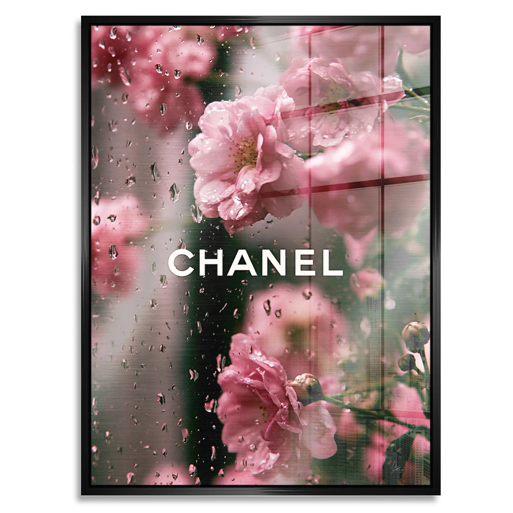 Chanel Blütenregen Aluminiumbild gebürstet