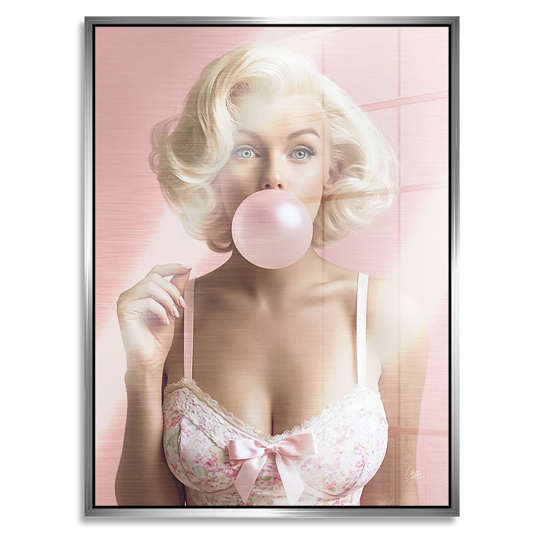 Marilyn Bubblegum Aluminiumbild gebürstet