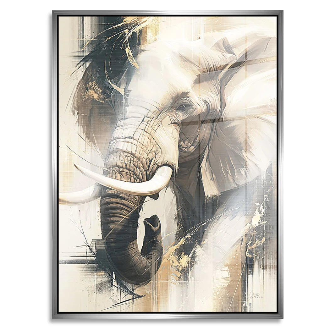 Goldener Elefant Aluminiumbild gebürstet