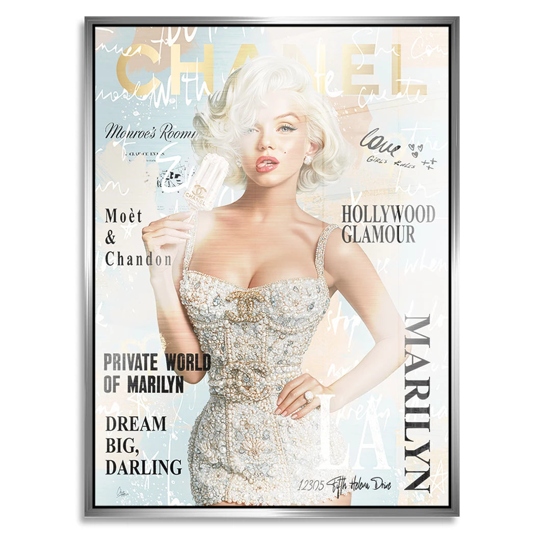 Marilyn Eis Glamour Aluminiumbild gebürstet