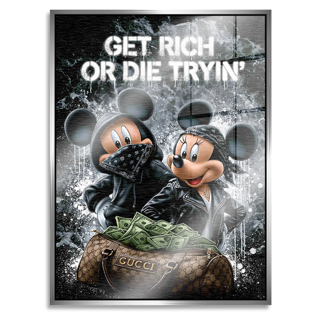 Micky Minnie Hustle Aluminiumbild gebürstet
