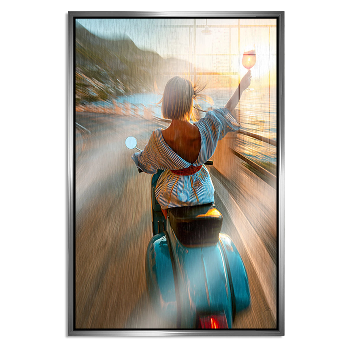 Vespa Dolce Vita Aluminiumbild gebürstet
