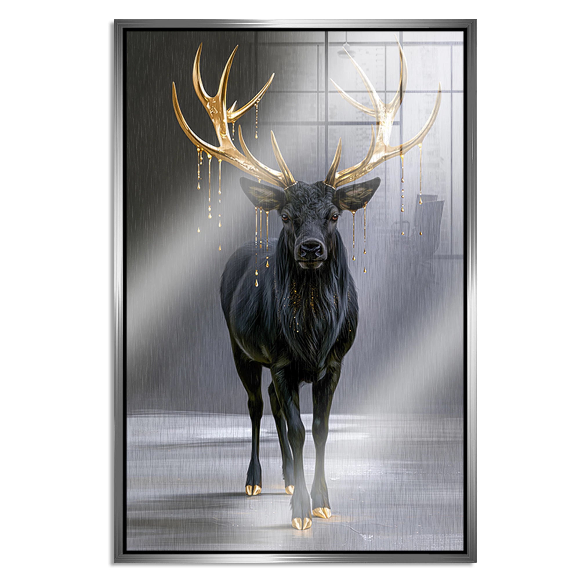 Hirsch Royal Aluminiumbild gebürstet