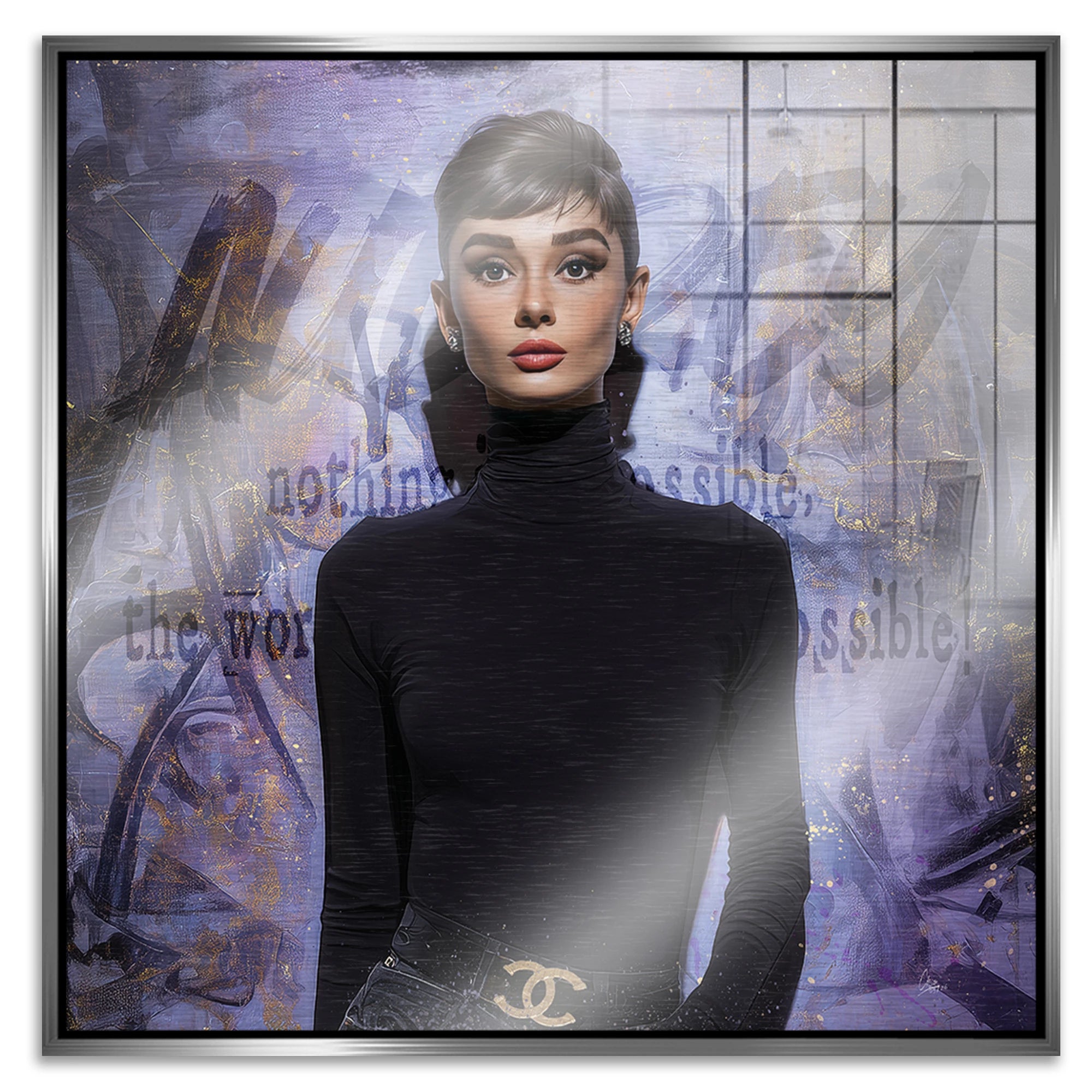 Audrey Hepburn Impossible Aluminiumbild gebürstet