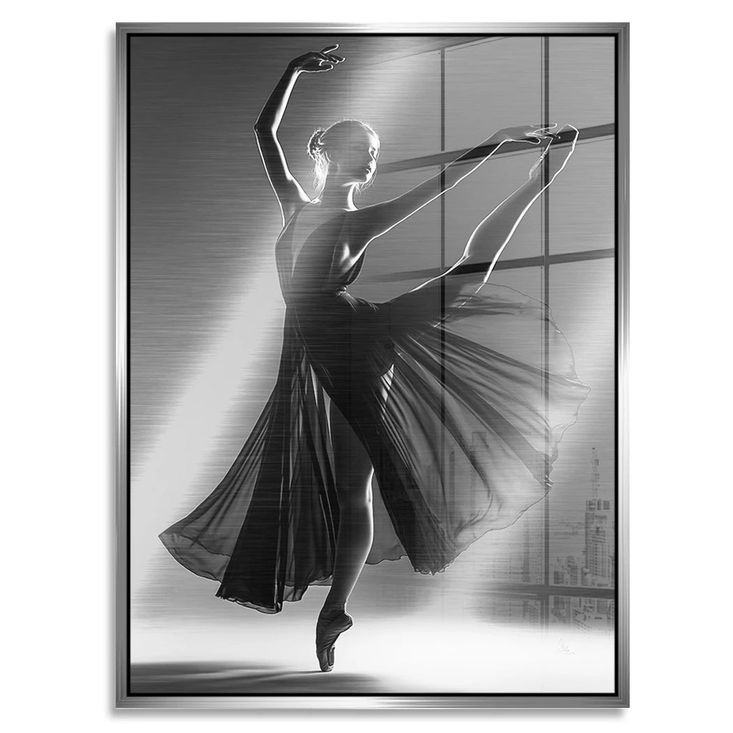 Ballerina Schattenpoesie Aluminiumbild gebürstet