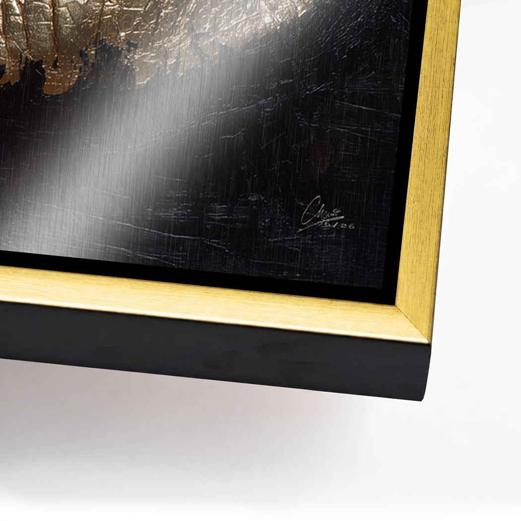 Goldene Lippen Aluminiumbild gebürstet