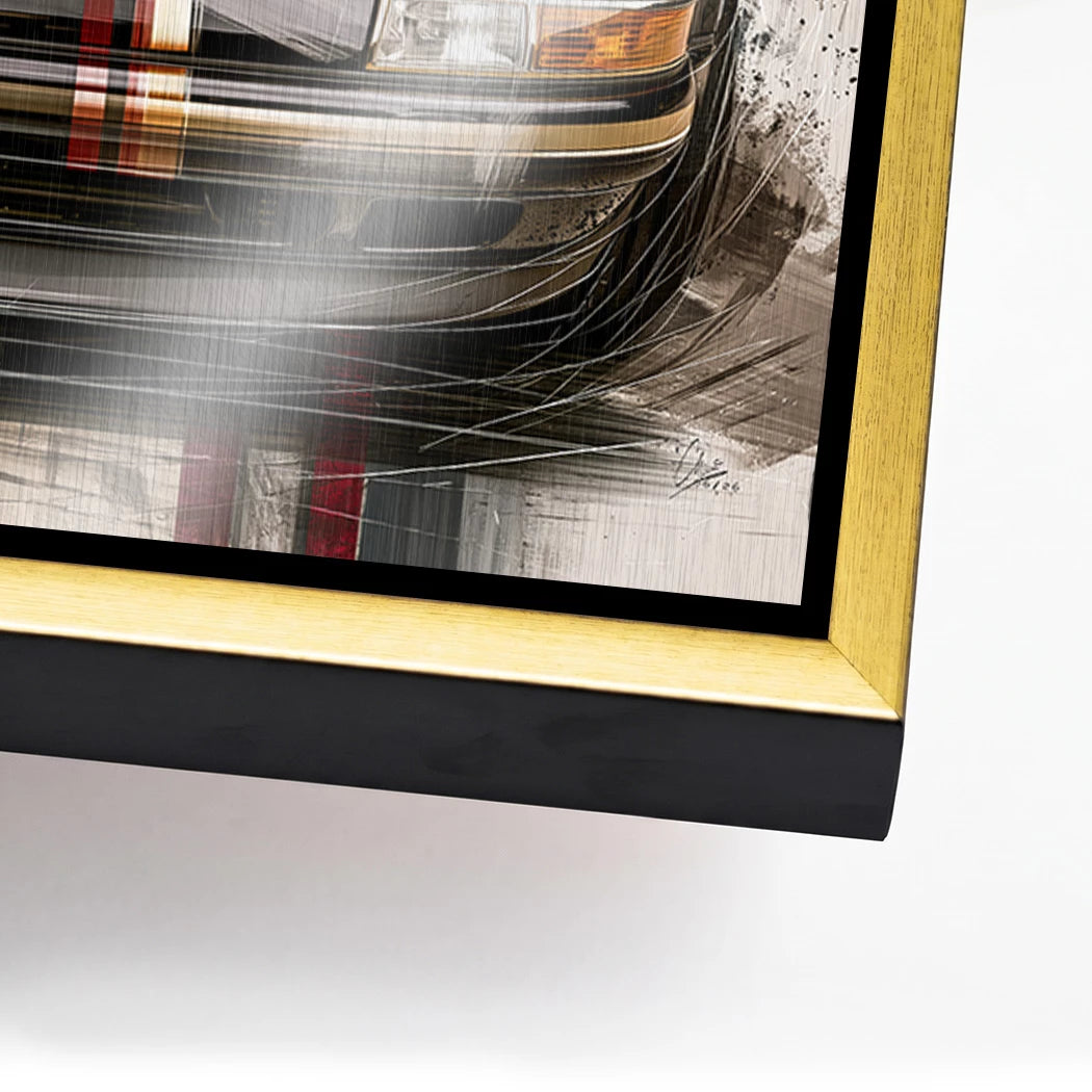 Porsche 911 Black Line Aluminiumbild gebürstet