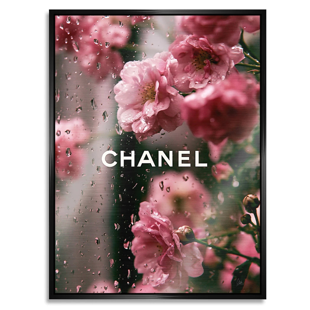 Chanel Blütenregen Aluminiumbild gebürstet