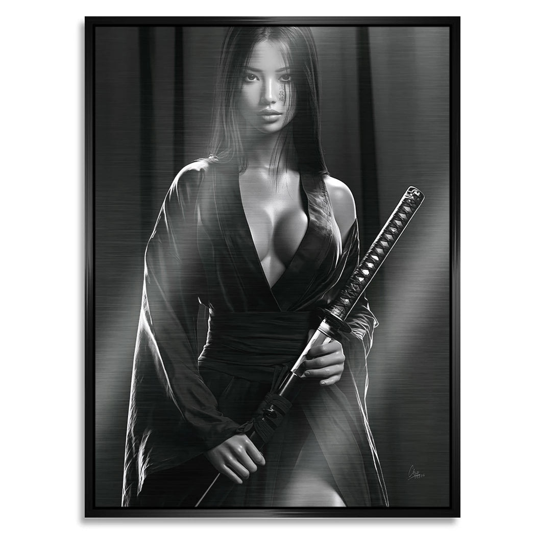 Samurai Lady Aluminiumbild gebürstet