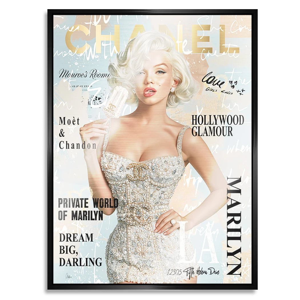 Marilyn Eis Glamour Aluminiumbild gebürstet