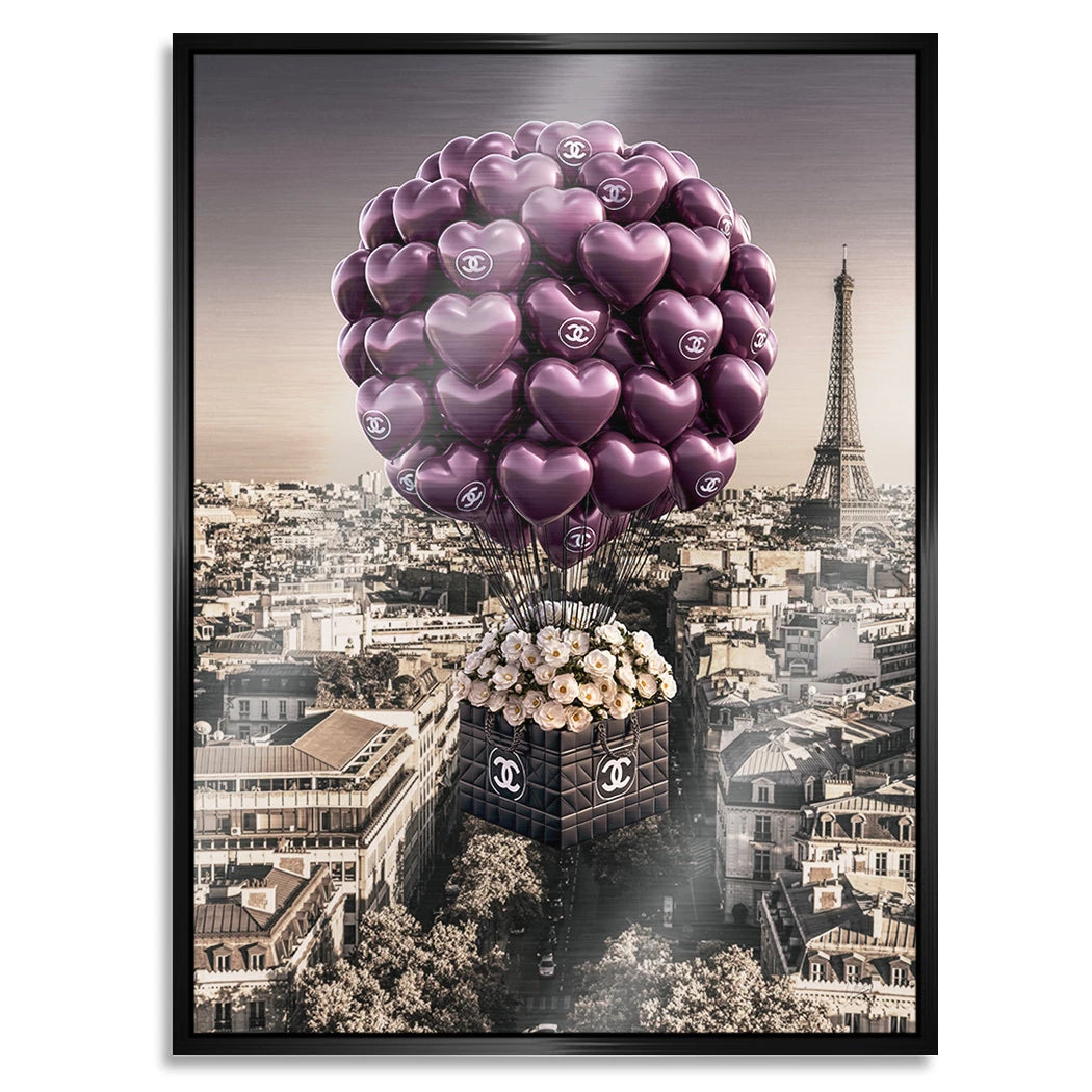 Chanel Ballons Aluminiumbild gebürstet