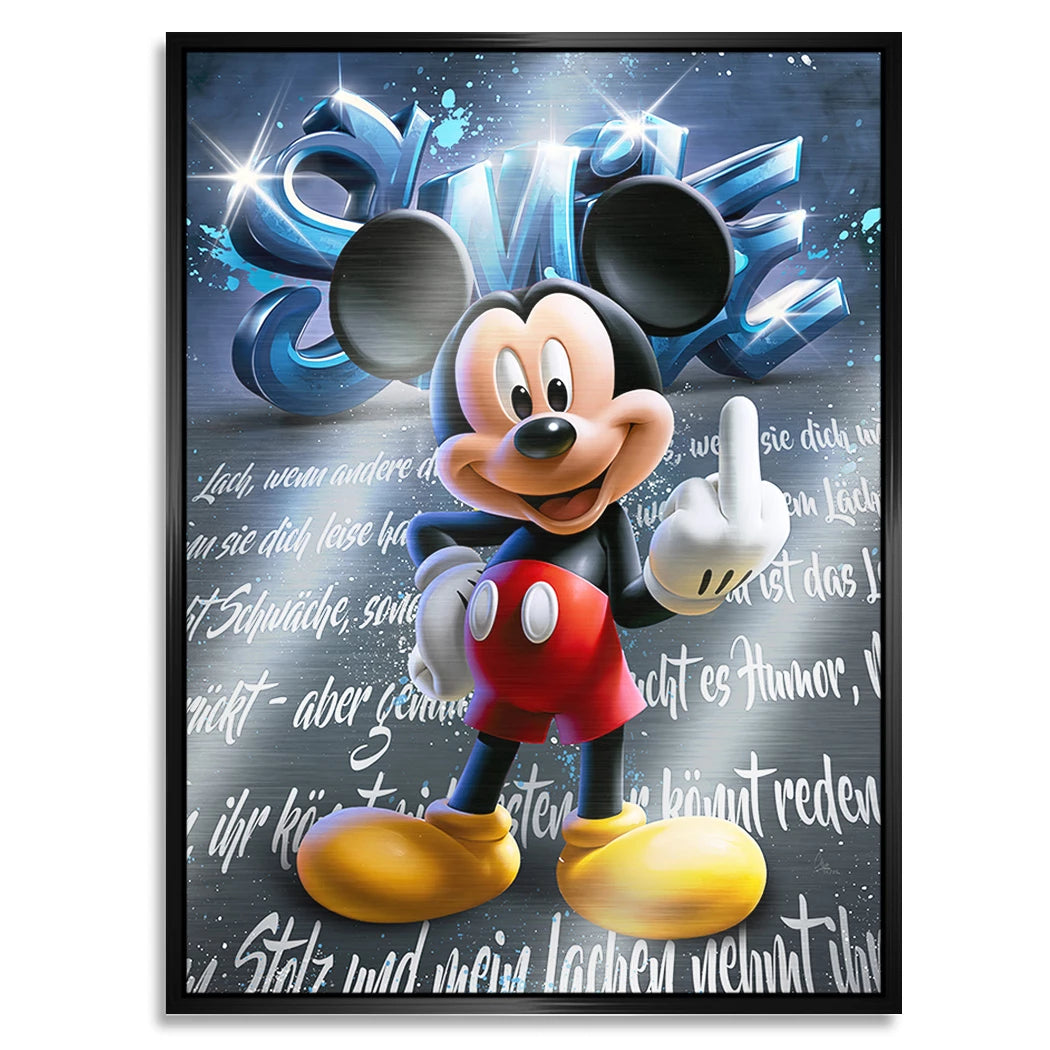 Micky Lacht Aluminiumbild gebürstet