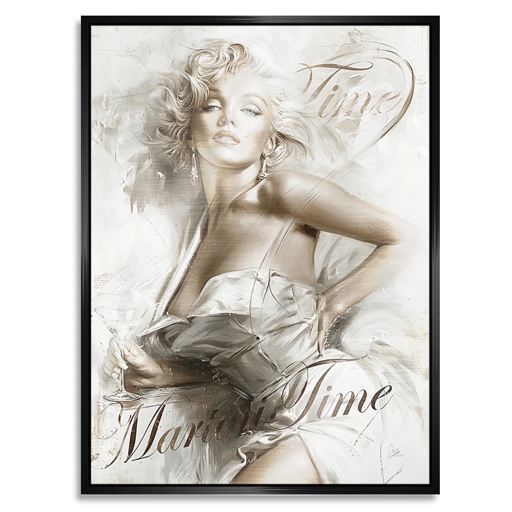 Marilyn Monroe Martini Time Aluminiumbild gebürstet