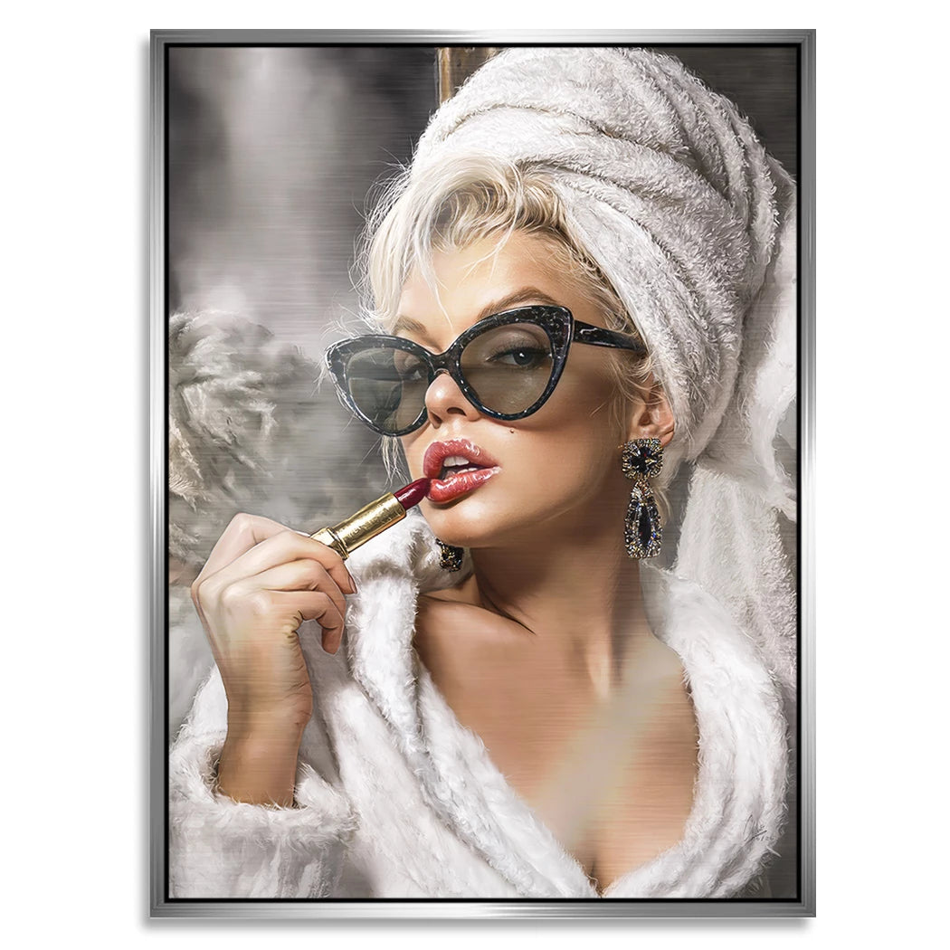 Marilyn Rouge Aluminiumbild gebürstet