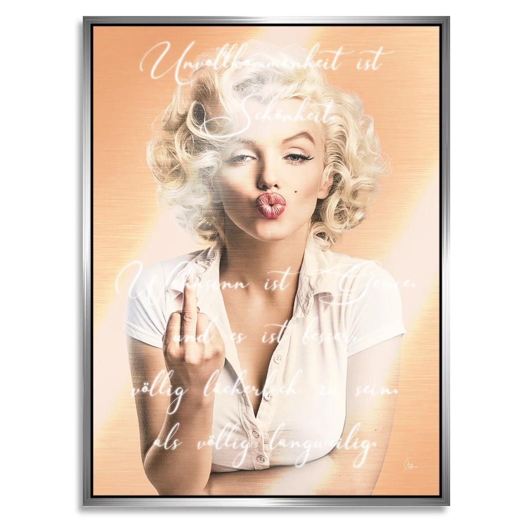 Marilyn Monroe Statement Aluminiumbild gebürstet