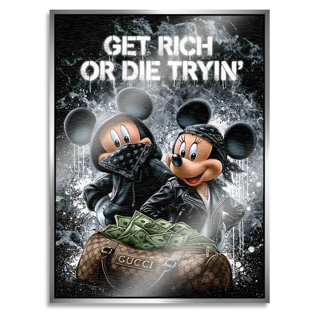 Micky Minnie Hustle Aluminiumbild gebürstet