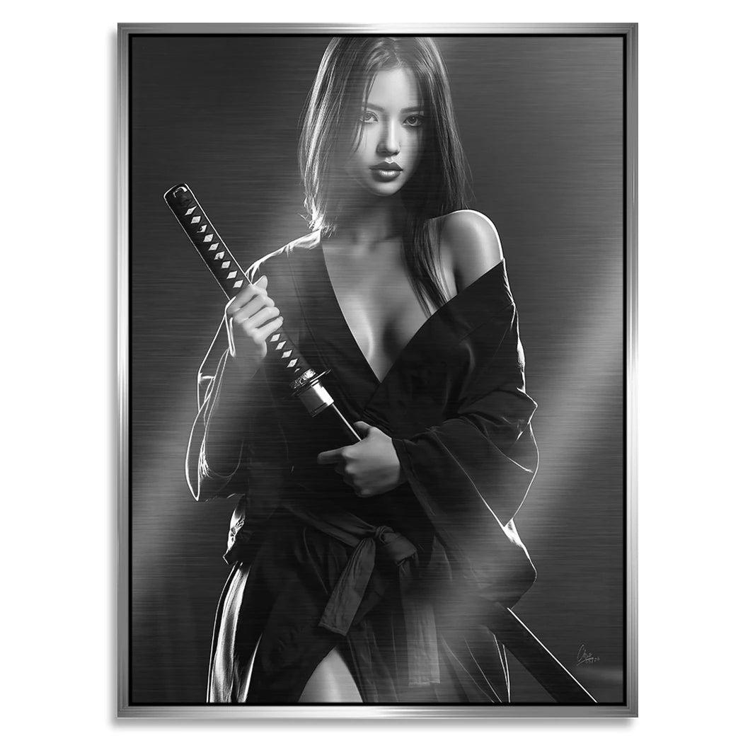 Katana Goddess Aluminiumbild gebürstet