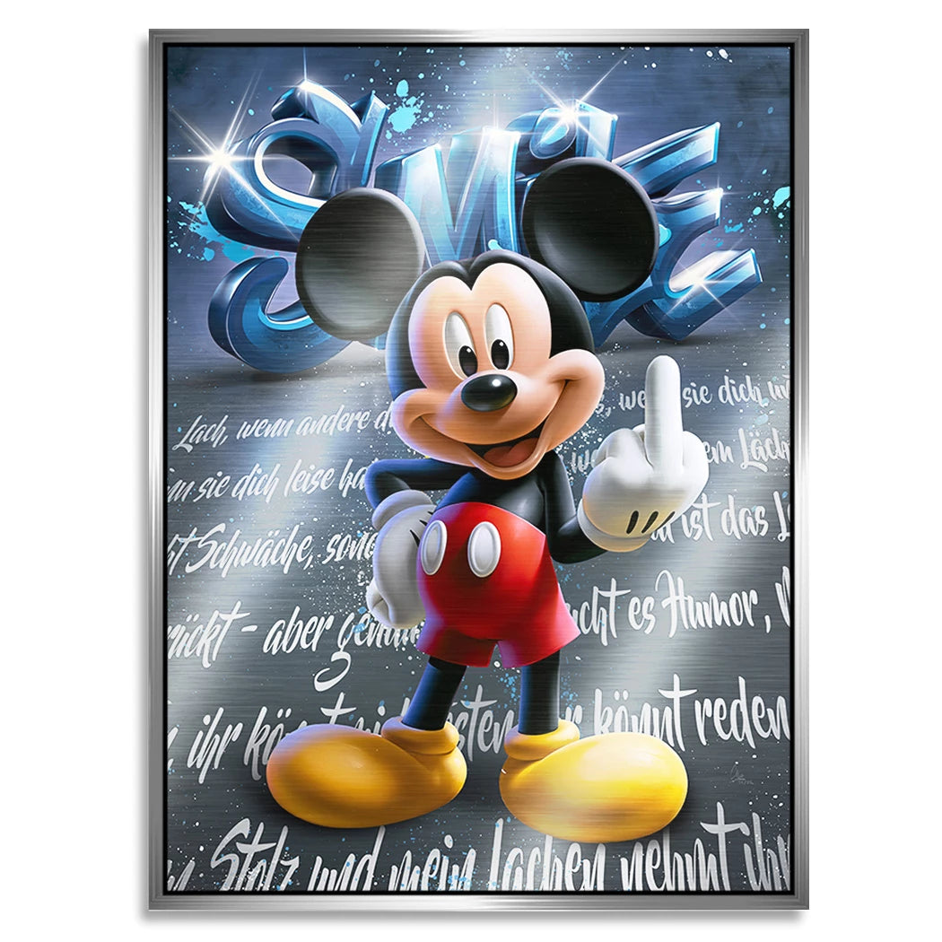 Micky Lacht Aluminiumbild gebürstet