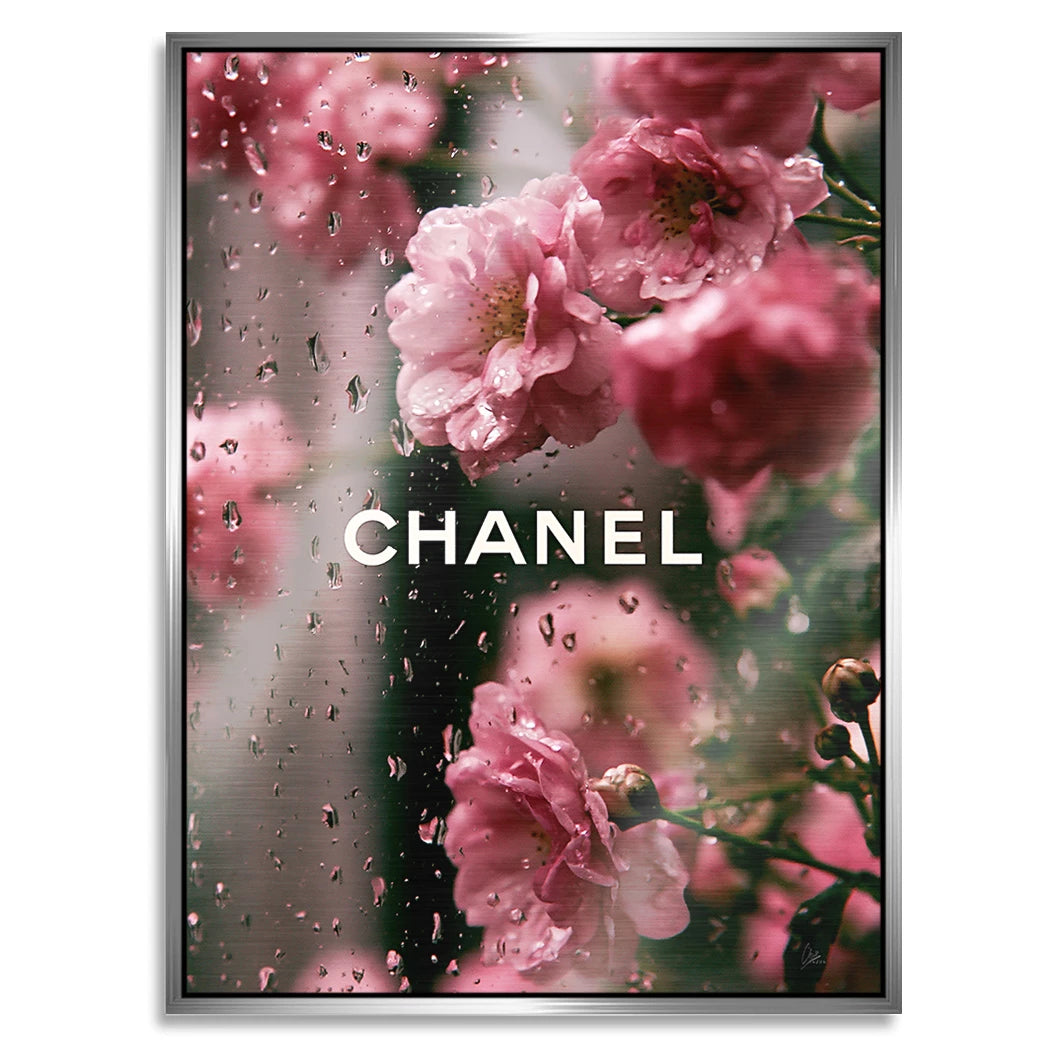 Chanel Blütenregen Aluminiumbild gebürstet