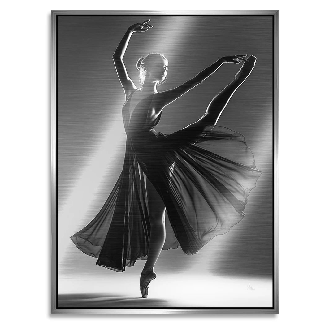 Ballerina Schattenpoesie Aluminiumbild gebürstet